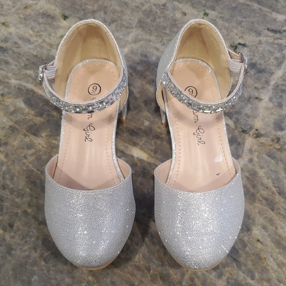Sparkly Silver Glam Toddler Dress Shoes
